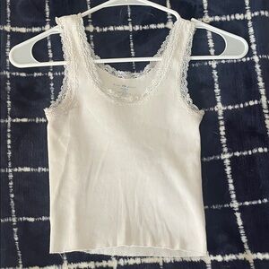 Brandy Melville White Lace Trim Camisole